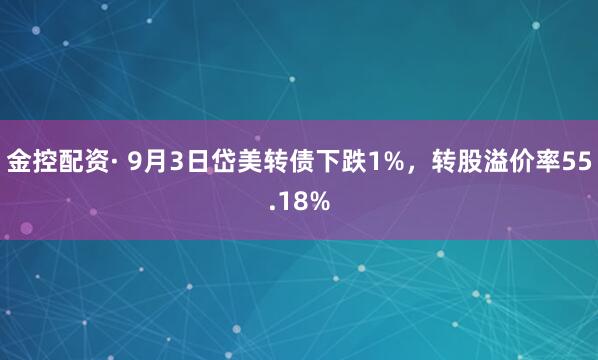 金控配资· 9月3日岱美转债下跌1%，转股溢价率55.18%