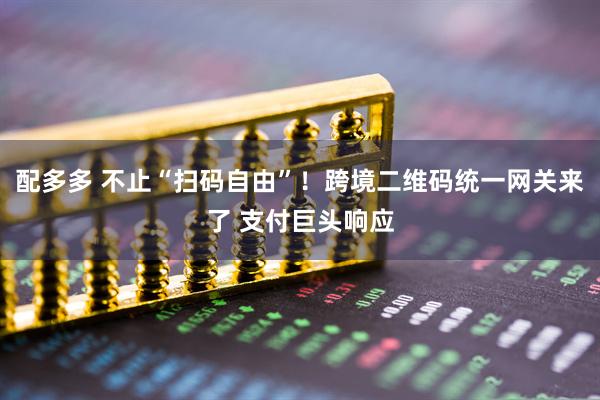 配多多 不止“扫码自由”！跨境二维码统一网关来了 支付巨头响应