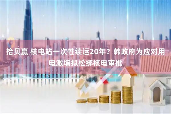 拾贝赢 核电站一次性续运20年？韩政府为应对用电激增拟松绑核电审批